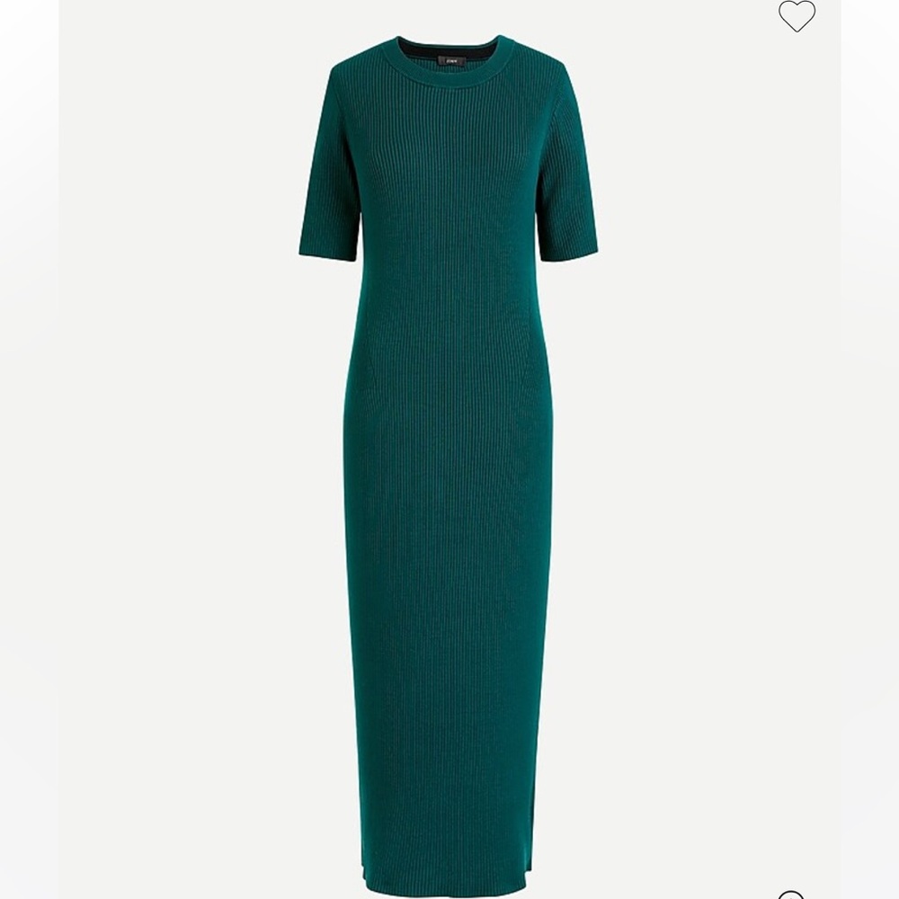J Crew Ribbed knit midi dress in Spruce
